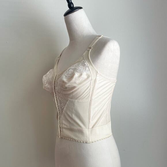 Carnival #745 Vintage Style Front Close Longline Bra Brassiere Bustier 38C - Picture 2 of 8
